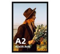 Ditwis A2 Picture Frame Black, Aluminium Photo Frame for Posters and Photos, Large Frame for Living Room, Office, Gallery Wall Mount Display