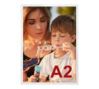 Ditwis A2 Picture Frame White, Aluminium Photo Frame for Posters and Photos, Large Frame for Living Room, Office, Gallery Wall Mount Display