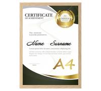 Ditwis A4 Frame Wood Colour, Modern Picture Frame for Certificates, Documents, Artwork and Photos (21x29.7 cm), Wall or Desk Display