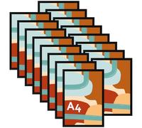Ditwis A4 Picture Frame Black Set of 16, A4 Photo Frames for Certificates, Documents and Photos (21x29.7 cm), Wall or Desk Display