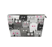 DITXIT Gudetama Cute Cosmetic Bag Travel Makeup bag Organizer Toiletry Bag with Zipper Pouch Coin Purse for Women Girls Gifts, Cat Pattern, One Size
