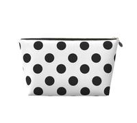 DITXIT Gudetama Cute Cosmetic Bag Travel Makeup bag Organizer Toiletry Bag with Zipper Pouch Coin Purse for Women Girls Gifts, Polka Dot Black White, One Size