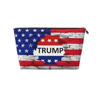 DITXIT Gudetama Cute Cosmetic Bag Travel Makeup bag Organizer Toiletry Bag with Zipper Pouch Coin Purse for Women Girls Gifts, American USA Trump Flag, One Size