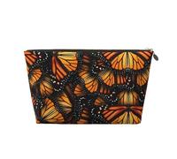 DITXIT Gudetama Cute Cosmetic Bag Travel Makeup bag Organizer Toiletry Bag with Zipper Pouch Coin Purse for Women Girls Gifts, Orange Monarch Butterflies, One Size