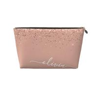 DITXIT Gudetama Cute Cosmetic Bag Travel Makeup bag Organizer Toiletry Bag with Zipper Pouch Coin Purse for Women Girls Gifts, Blush Pink Rose Gold Glitter, One Size