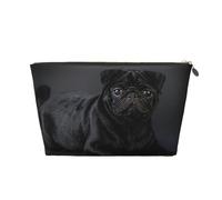 DITXIT Gudetama Cute Cosmetic Bag Travel Makeup bag Organizer Toiletry Bag with Zipper Pouch Coin Purse for Women Girls Gifts, Black Pug, One Size