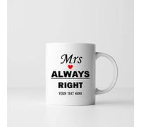 Ditzy Doll Personalised Mug - 11oz Funny Birthday Gift Custom Text Novelty Christmas Coffee Tea Joke Idea (Mrs Always Right)
