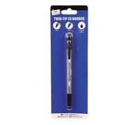 Ditzy Doll TWIN TIP PERMANENT CD DVD MARKER PEN - Black Fine Tip Thick Double Ended