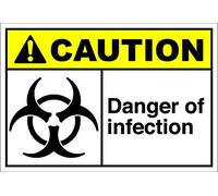 Diuangfoong Danger Of Infection Caution OSHA/ANSI Aluminum METAL Sign 6"×12"
