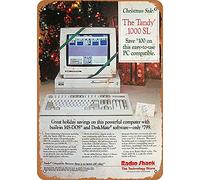 Diuangfoong Metal Sign - 1986 Radio Shack Tandy 1000 SL Computer - Vintage Look Rep 12"×16"