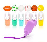 DIUDIU CAT 6pcs Sports Ball Highlighters - Rugby, Soccer, Basketball, Tennis, Baseball, Golf Marker Pens for Sports Parties, Birthdays, Drawing, Posters, Greeting Cards, School, and Office Supplies