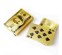 DIUDIU CAT Black Playing Cards with Gold Foil - Waterproof Dollar Pattern Deck, Perfect for Magic Tricks & Parties (Gold)
