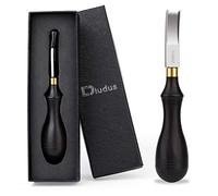 DIUDUS 10mm Leather Edge Beveler Tool, Wide Mouth Leather Edge Beveler Skiving, Leather Edge Trimmer with Wooden Handle for DIY Leather Craft