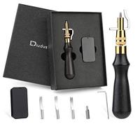 DIUDUS 7 in 1 Portable Adjustable Stitching Groover Leather Groover Skiving Tool, Leather Carving Kit Leathercraft Kits, Carving Cutting Edge Tools, Leathercraft Tools