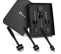 DIUDUS Black Leather Prong Punch Tool, 4mm, 2/4/6 Lacing Stitching Punch, Round Hole Prong Stitching Chisel Set, Leather Working Tools for Leathercraft