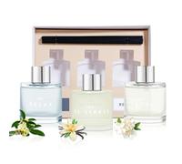 DIUFJAG 3 Pack Reed Diffuser Set, 5.07 oz Reed Diffusers with 12 Black Fiber Sticks, 150 ml Osmanthus Vanilla Jasmine Air Freshener for Home,Long Lasting up to 90 Days