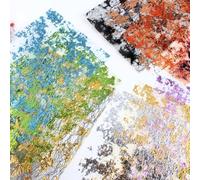 Diuhofart A5 Size Colorful Foil Textured Fabric Art Paper Scrapbooking Decorative, 20 Sheets Sparkle Metallic Lace Mesh for Crafts, Junk Journaling Supplies, Card Making, Collage