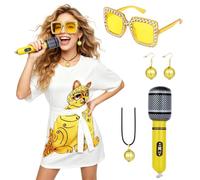 DiULi 6Pcs Women 70s Abba Disco Fancy Dress Costume for Retro Theme Party