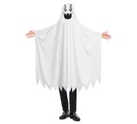 DiULi Adults Ghost Costume White - Halloween Ghost Cloakwith Eye Mesh Design,Ghost Funny Halloween Fancy Dress Party Supplies for Women Men,One Size