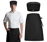 DiULi Apron and Chef Hat Set,Adjustable with Pockets | Adjustable,with pockets,for cooking,kitchen,gardening,cafe,for women,easy to wear,comfortable,lightweight