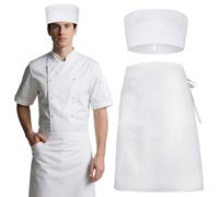 DiULi Apron and Chef Hat Set,Adjustable with Pockets | Adjustable,with pockets,for cooking,kitchen,gardening,cafe,for women,easy to wear,comfortable,lightweight