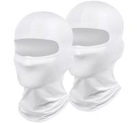 DiULi Balaclava Ski Face Mask, 2Pcs White Ski Mask UV Protector Scarf for Men/Women Lightweight Neck Warmer Cycling Multi-Purpose Balaclavas for Helmet Motorcycle Cycling Running Racing