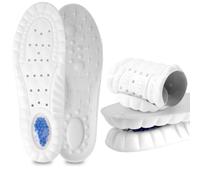 DiULi Comfort Memory Foam Insoles for Men and Women, Dual Size Cushioned Shoe Inserts with Arch Support & Massage Bumps for All-Day Comfort in Sports, Walking, Work Boots,(UK 4/4.5)