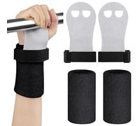 DiULi Gymnastics Hand Grips for Kids Boys with Wristbands, 2 Pairs Bar Grips for Gymnastics, Palm Protection Non Slip Grips for Youth Training, Pull Ups, Workout, Exercise & Yoga - Black Medium