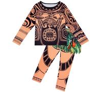 DiULi Hawaiian Costume Kids Maui Costume Kids Adventure Costumes Ocean Costumes Hawaiian Fancy Dress World Book Day Party Dressing up Toddler Kid Boy Pyjamas 2 Pieces Halloween for Boys Girls,120