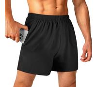 DiULi Men's Running Shorts, 2 in 1 Gym Training Shorts with Drawstring Zippered Pockets Men's Quick-Drying Training Shorts Lightweight Breathable Men's Jersey Short for Training and Fitness(L)