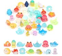 DiULi Mini Resin Ornaments,36 Pcs Cute Mini Toy With Marine Life Themes,Octopus,Dolphin,Starfish and Other Mini Models,Suitable for Aquarium,Doll House,Garden Diy,Potted Plants,Landscape Decoration