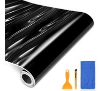 DiULi Paint Protection Film 30cm x 1.52m, Gloss Black Self-Adhesive Vinyl Wrap for Car Motorcycle Bike, Anti-Scratch Anti-Stone Chip Protection, with Squeegee, Knife & Microfiber Towel