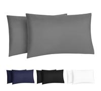 DiULi Pillow Cases, 2Pcs Ultra-Soft Polyester Pillow Covers Elastic band Microfibre pillow sheet Breathable Fade & Wrinkle Resistant Pillowcases 60x40cm for Various Pillow（Gray）