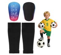 DiULi Shin Pads for Kids 2 Pack with Socks Junior Football Protective Gear Contoured Comfort Shin Guards for Young Players in Training and Team Sports (Pink/Purple)
