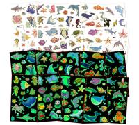 DiULi Temporary Tattoo for Kids, 10 Sheets Oceans Cartoon Tattoo Stickers, Glitter Tattoos for Kids, Waterproof Fake Tattoos Stickers for Boys Girls Birthday Gift Party Bag Filler