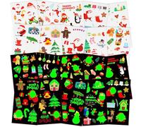 DiULi Temporary Tattoo for Kids - Glow in Dark Waterproof 10PC Set - Christmas Party Bag Filler, Magic Christmas Party Bag Fillers, Holiday Party Supplies & Decor