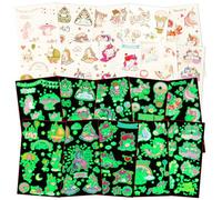 DiULi Temporary Tattoo for Kids Unicorn - Glow in Dark 10 Sheets Magic Fantasy - Girls Birthday Party Bag Filler, Christmas Crafts & Enchanted Kids Birthday Party Supplies