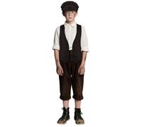 DiULi Victorian Pauper Costume 2 Piece Set Include Vest and Hat,Chimney Sweep Costume For Children,Boys Victorian for Halloween Fancy Dress Parties,Child Dress Up Costumes,XL