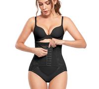 DiULi Women's Tummy Tuck Pant, High-Waisted Triangle Tummy Control Bodyshaper Breathable Mesh Body Shaper Pant with 3 FrontRows Hook & Eye Adjustable for Gym Yoga and Daily Wear, Black, XL