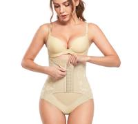 DiULi Women's Tummy Tuck Pant,High-Waisted Triangle Tummy Control Bodyshaper Breathable Mesh Body Shaper Pant with 3 FrontRows Hook & Eye Adjustable for Gym Yoga and Daily Wear, Skin Color, XL