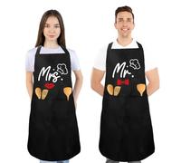 Diulinep Apron - Mr & Mrs Gifts, Couple Aprons, Kitchen Apron, One Size (Adjustable), Polyester, Unisex-Adults