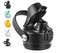 Diumepo Auto Spout Lid for Yeti Rambler 12/18/26/36/64 oz Water Bottle, Replacement Lids for YETI Rambler Bottle Chug Cap with Flexible Handle, BPA Free (Black)