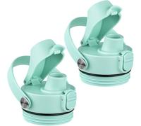Diumepo Auto Spout Lid for Yeti Rambler 12/18/26/36/64 oz Water Bottle, Replacement Lids for YETI Rambler Bottle Chug Cap with Flexible Handle, BPA Free (Seafoam 2PCS)