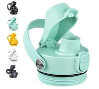 Diumepo Auto Spout Lid for Yeti Rambler 12/18/26/36/64 oz Water Bottle, Replacement Lids for YETI Rambler Bottle Chug Cap with Flexible Handle, BPA Free (Seafoam)