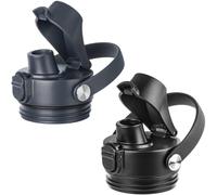 Diumepo Auto Spout Lid for YETI Rambler Bottles, 2 Pack Replacement Lids for Yeti 12oz 18oz 26oz 36oz 64oz Water Bottle, Water Bottle Cap for YETI Rambler, Flexible Handle, Black/Navy