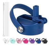 Diumepo Lid with Straw for Hydro Flask, Replacement Straws Cap Lid for Hydroflask 12-64 oz Wide Mouth Water Bottles, Dust Cover Lid Compatible with Wide Mouth Water Bottles(Blue)