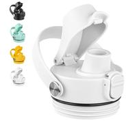 Diumepo Replacement Lid for Yeti Water Bottle 12oz 18oz 26oz 36oz 64oz, Auto Spout Lid Chug Cap for YETI Rambler Bottle with Flexible Handle (White)