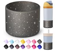 Diumepo Silicone Boot Compatible with Owala Kids Water Bottle FreeSip 16 oz and Flip 14 oz, Anti-Slip Protective Sleeve Bottom Bumper Protector for Owala Kids 12 oz Tumbler (Glitter Black)