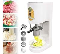 DIUNAOZI 7.4-7.9 gal/hr Professional Spaghetti Ice Cream Maker, Noodle Ice Cream Press Machine with 4 Replaceable Molds, Easy to Operates Pasta Ice Cream Machine for Commercial & Home Use White