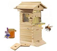 DIUNAOZI Bee Hives Starter Beekeeping Kits,Self-Flowing Honey Wooden Boxes with 4pcs Auto Honey Frames,6pcs Brood Frames, 1pcs Bamboo Queen Excluder, Easy Assembly Ideal for Beginners